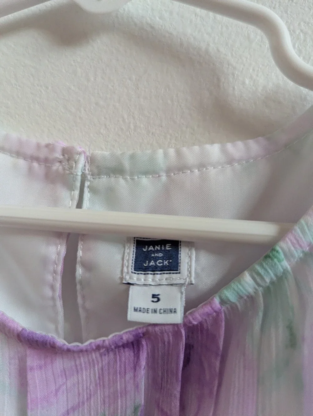 Janie and Jack Dress 5 Girl Purple Floral Easter Spring